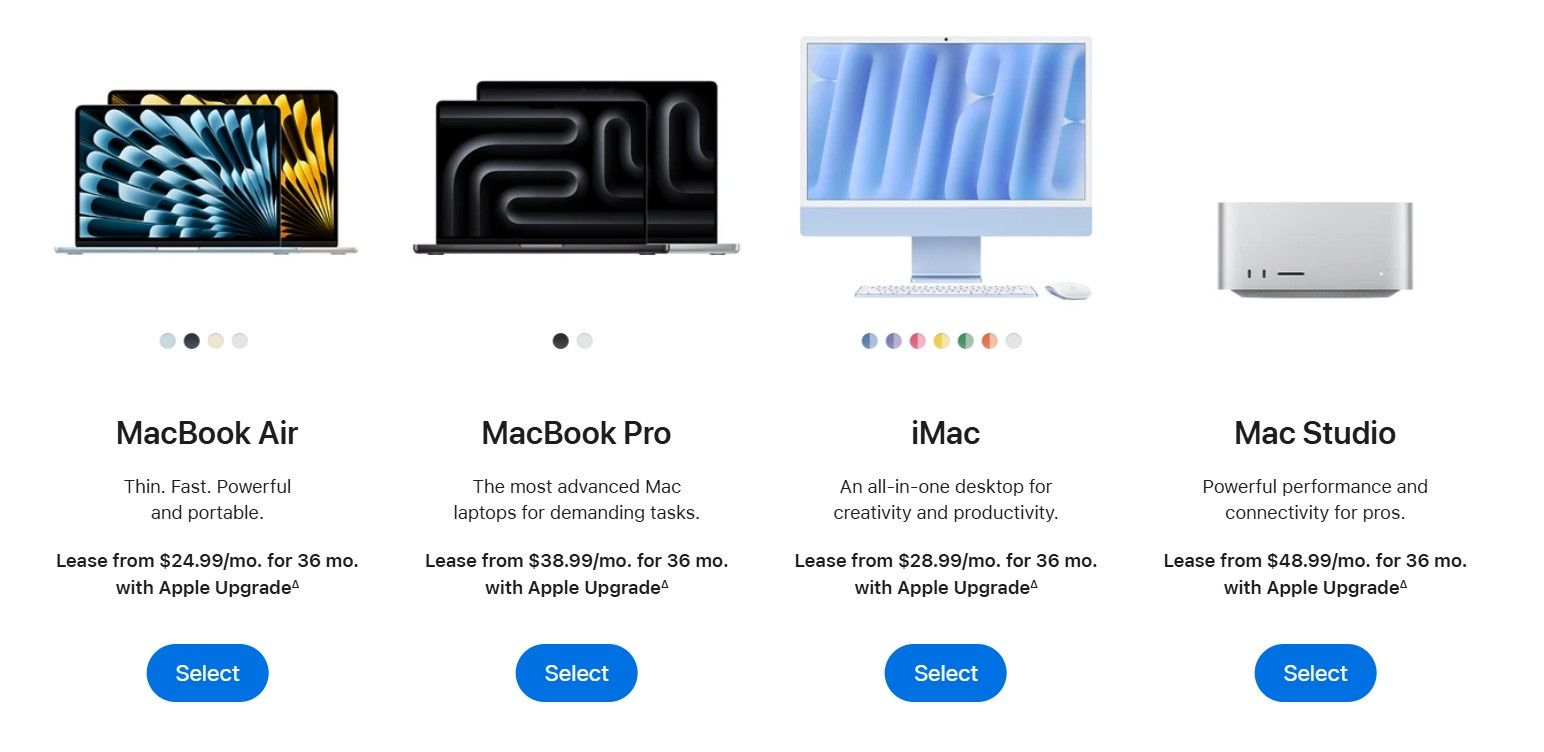 Apple Upgrade obejmuje laptopy MacBook i niektóre komputery Mac