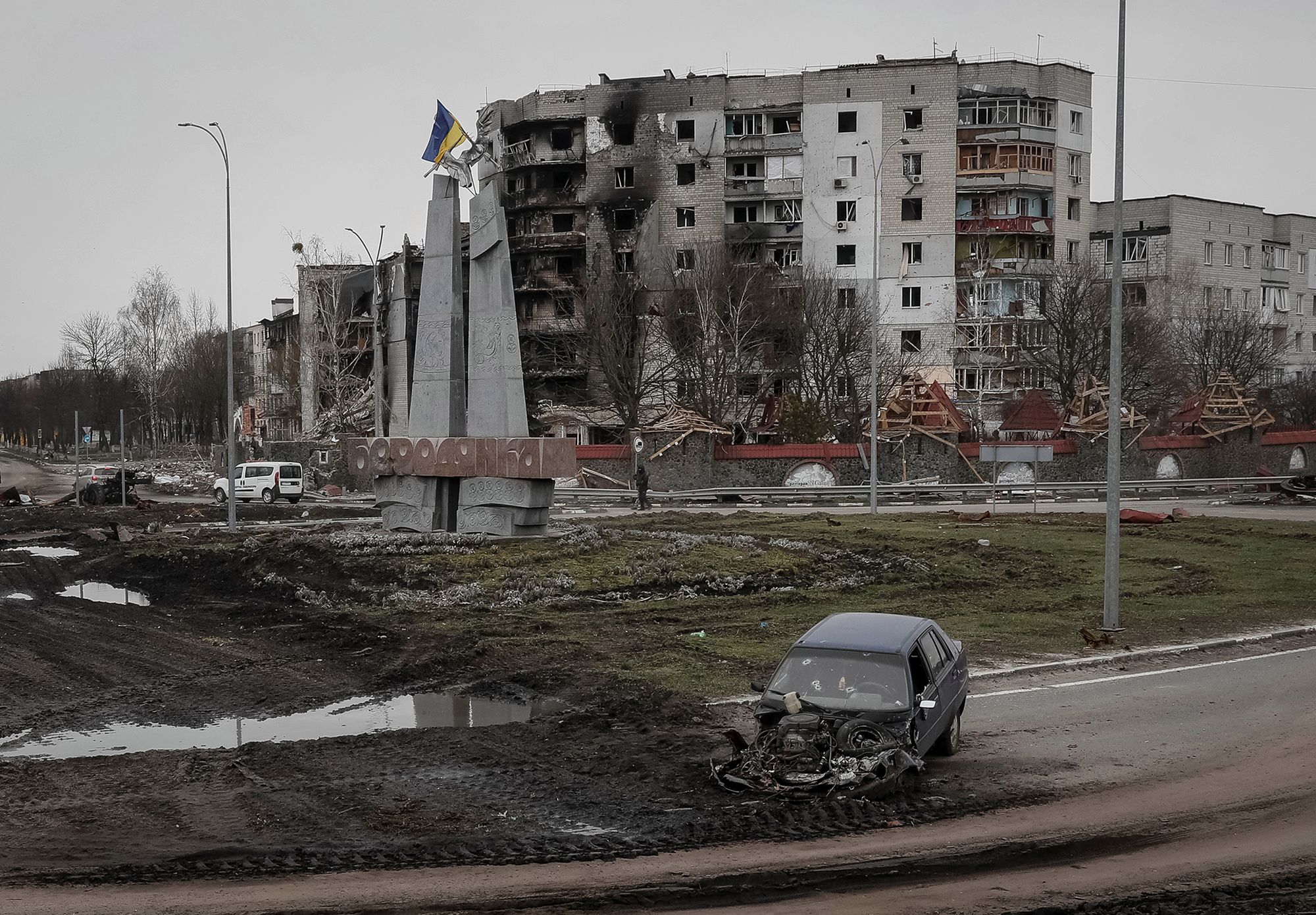 Wojna w Ukrainie. Nie pomógł nawet Bóg. To wszystko, co zostało z Borodzianki 7