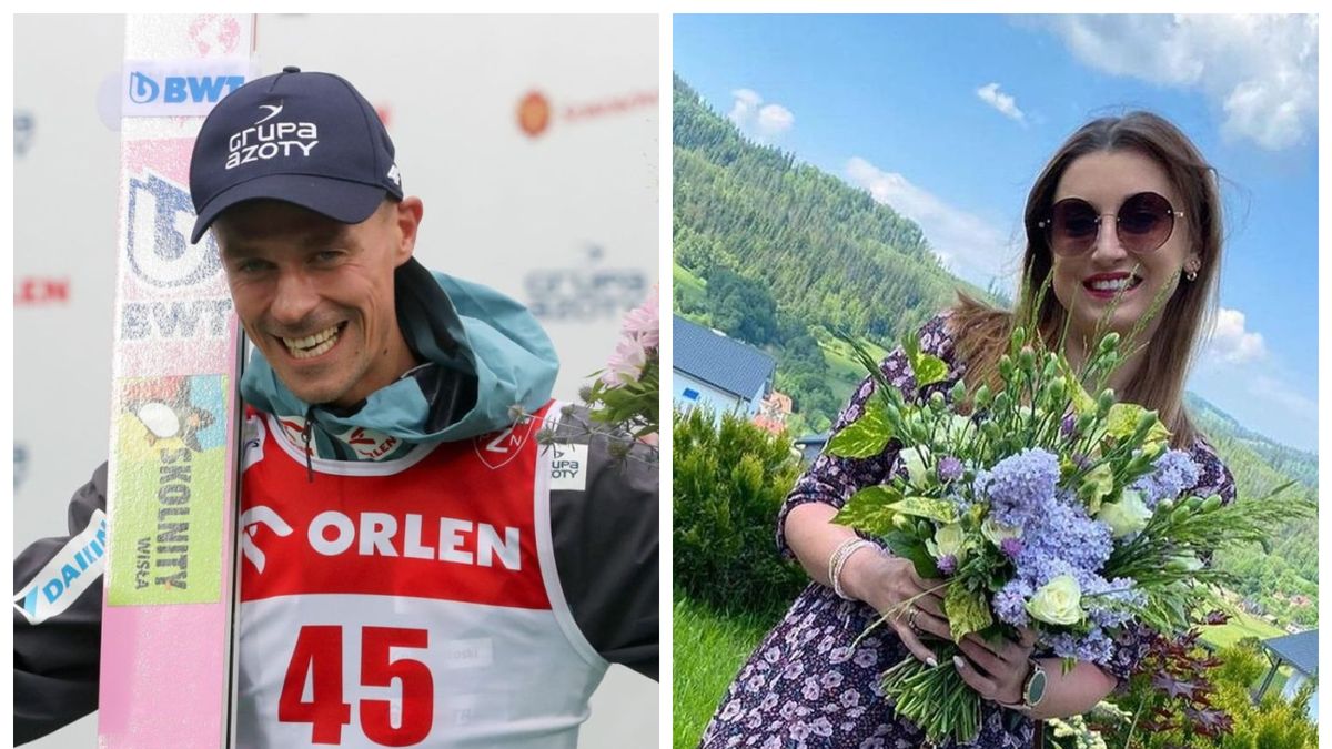 Na zdjęciu: Piotr Żyła i Justyna Żyła (Instagram)
