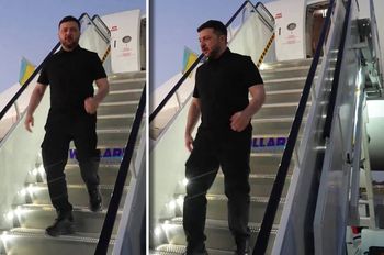 Zełenski już w USA. Tak go powitali na lotnisku