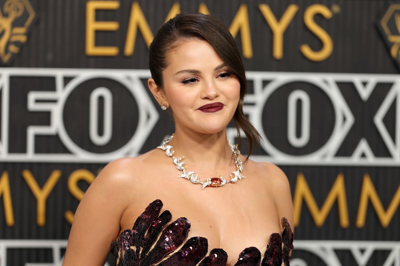 LOS ANGELES, CALIFORNIA - JANUARY 15: Selena Gomez attends the 75th Primetime Emmy Awards at Peacock Theater on January 15, 2024 in Los Angeles, California. (Photo by Neilson Barnard/Getty Images)