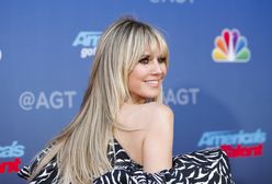 Heidi Klum na planie zdjęciowym. Miała na sobie bieliznę i... maseczkę