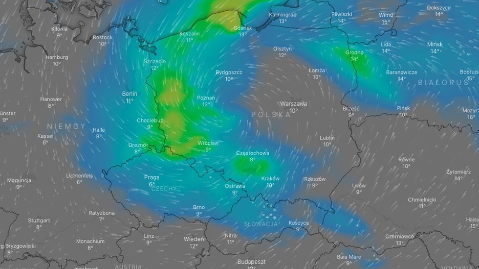 Pogoda w środę o godz. 11. Deszcz spadnie w dużej części kraju