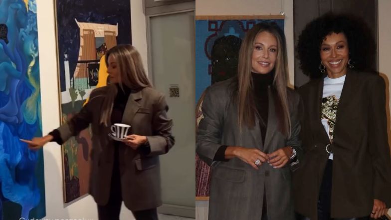 Omenaa Mensah i Małgorzata Rozenek w galerii 