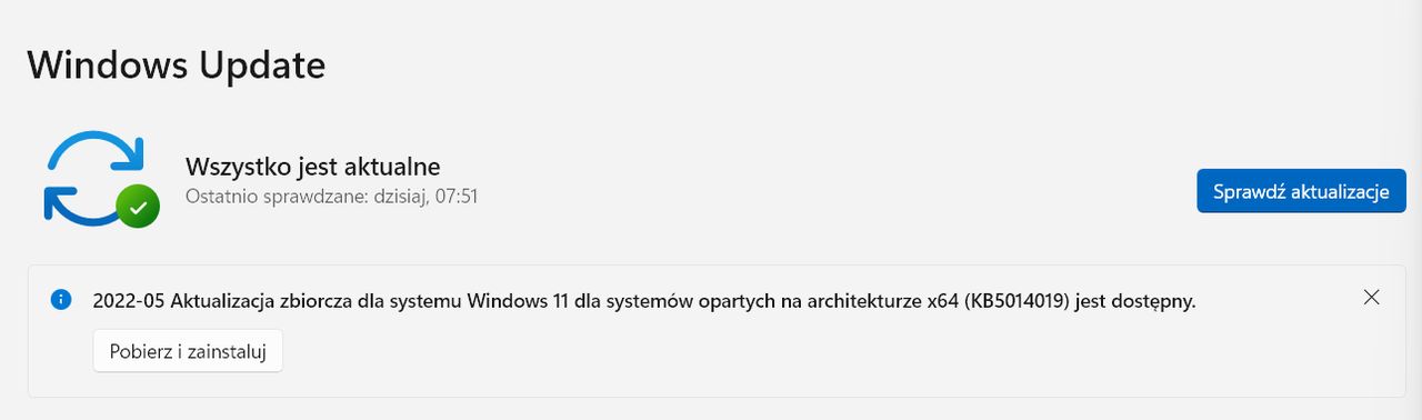 KB5014019 w Windows 11