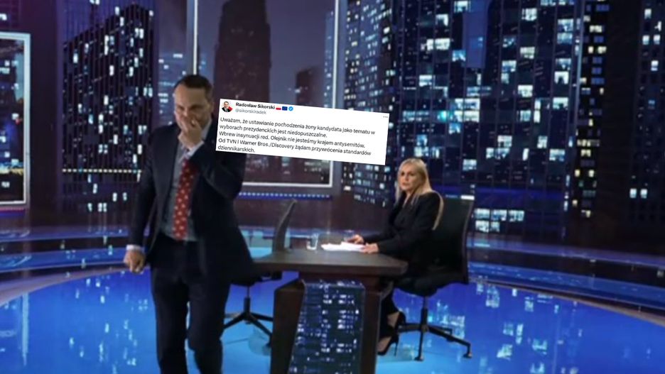 Zdenerwowany Sikorski wyszedł ze studia TVN24