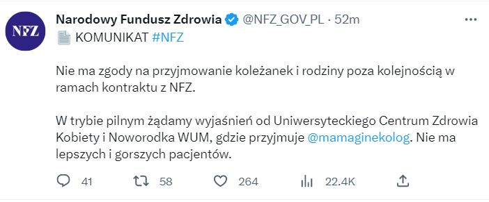 NFZ reaguje na wywody Mamy Ginekolog 