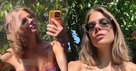 Marta Wierzbicka pręży się pod czereśnią w kolorowym bikini. "Słodkie nicnierobienie" (ZDJĘCIA)