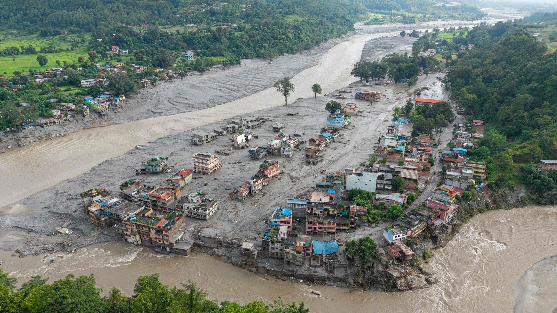 Miejscowość Devighat w Nepalu