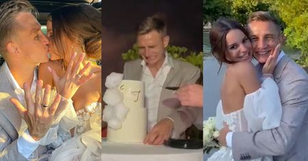 Mamy NOWE ZDJĘCIA ze ślubu Jakuba Rzeźniczaka i Pauliny Nowickiej w Miami: namiętne pocałunki, tańce do Zakopower... (ZDJĘCIA)