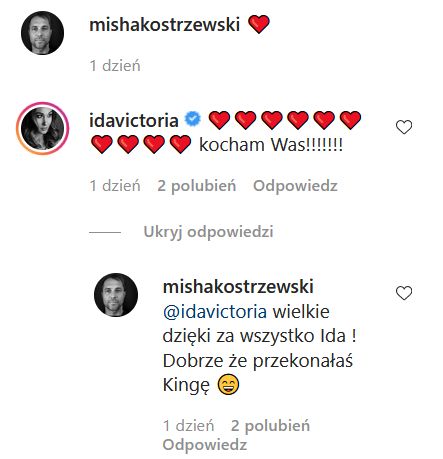 Komentarz Idy Nowakowskiej pod postem Michała Kostrzewskiego 