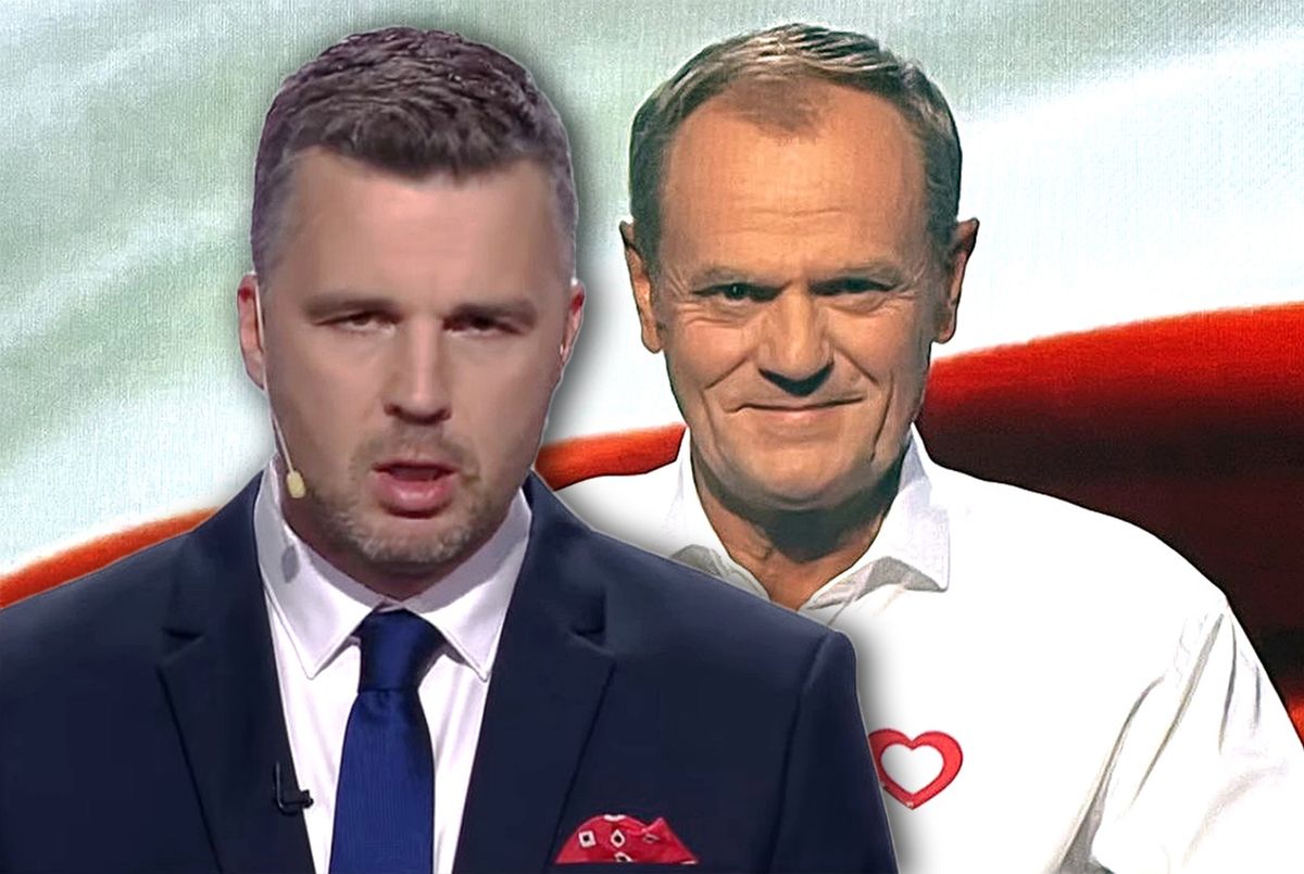 Michał Rachoń dał się sprowokować Donaldowi Tuskowi podczas debaty w TVP
