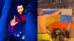 Ukraińskie flagi powiewały obok rosyjskich. Koncert rapera wywołał BURZĘ w sieci