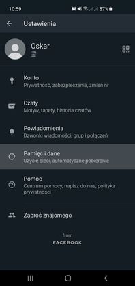 Zarządzanie pamięcią w WhatsAppie