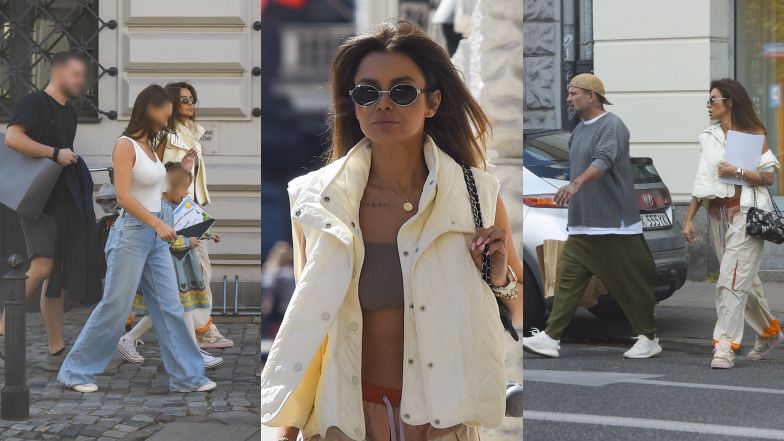 Natalia Siwiec z rodziną na mieście