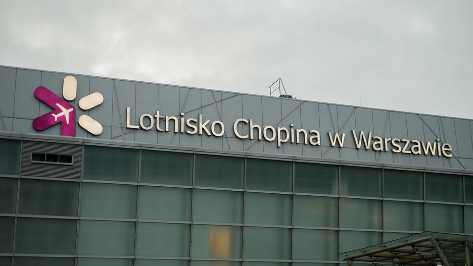 Warszawa, 12.02.2020. Lotnisko im. Fryderyka Chopina - ilustracja.