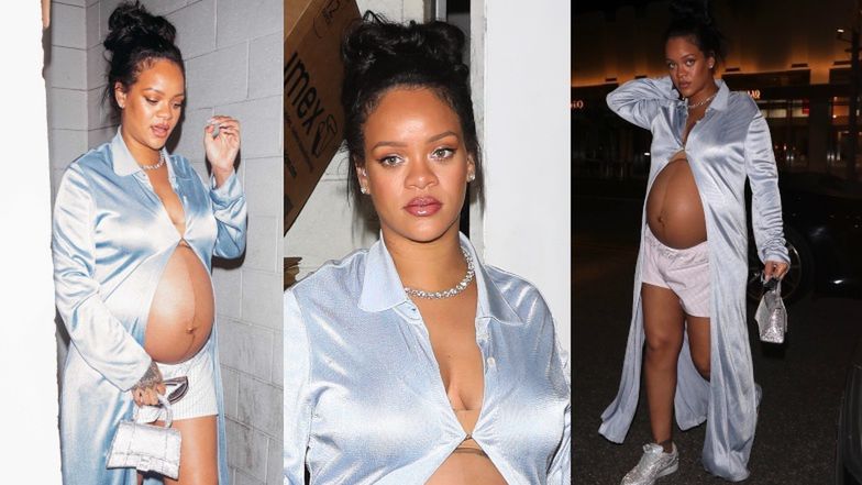Rihanna wyłania się z restauracji w piżamie 