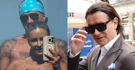 Radek Majdan dzielnie podtrzymuje NAGI BIUST Małgosi Rozenek. Taki to pożyje? (FOTO)