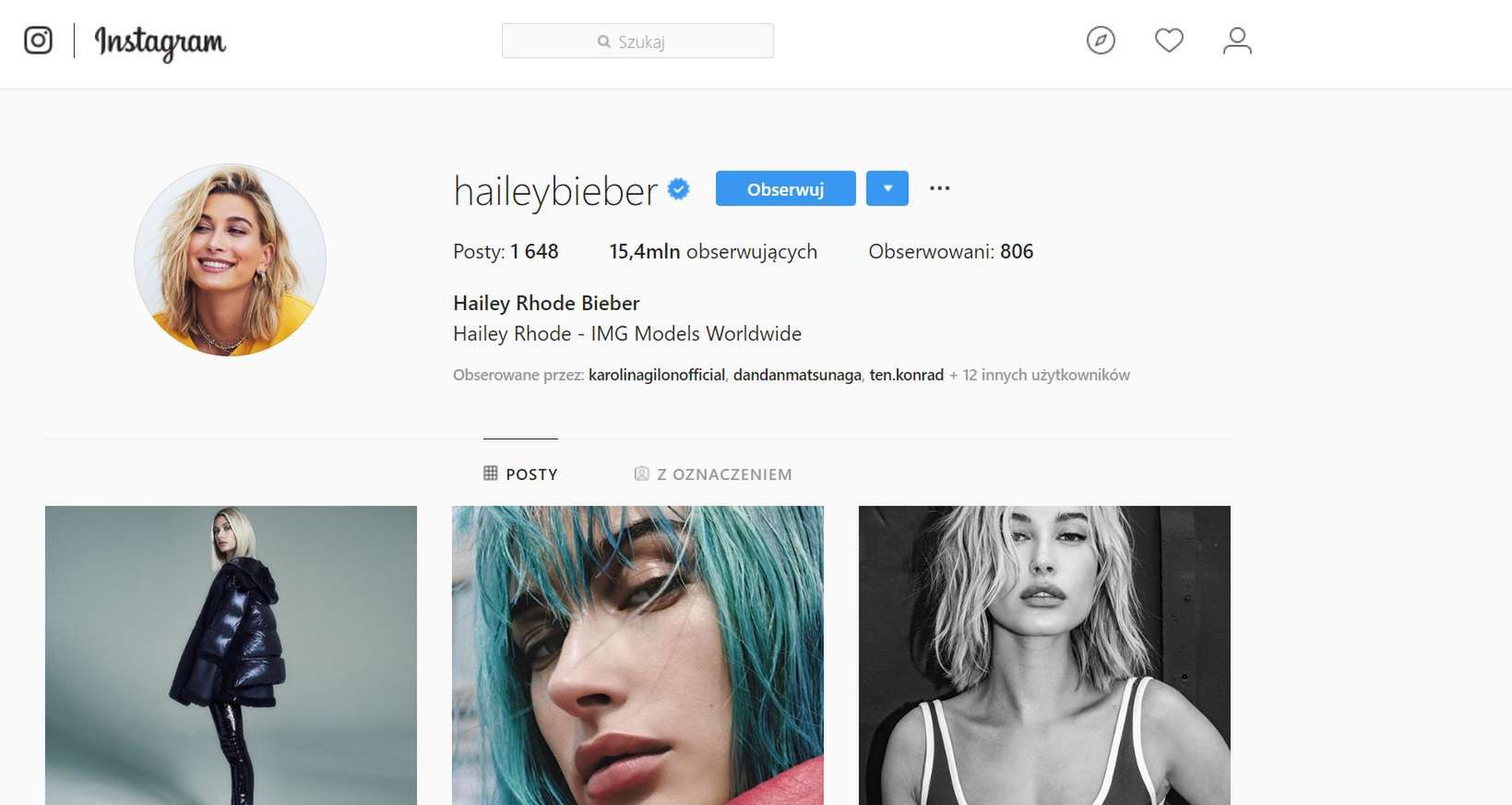 Hailey Baldwin zmieniła nazwę na Instagramie