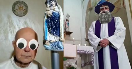 Transmisja mszy w czasie kwarantanny. Księża kontra filtry Facebooka. Komiczny efekt