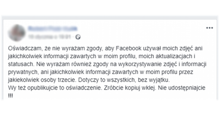 Łańcuszki na Facebooku. Jest reakcja UODO