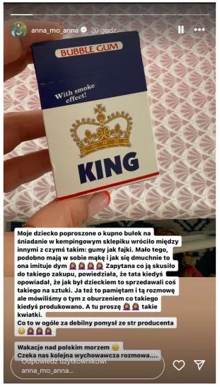 Guma przypominająca papierosy