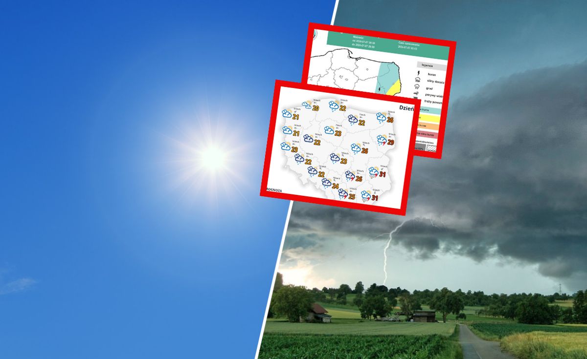 pogoda, upały, burze, ostrzeżenie IMGW Ostrzeżenia IMGW w tych regionach. W niedzielę skwar i burze