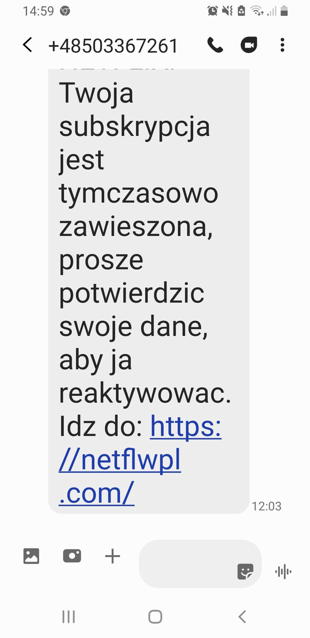 Fałszywy SMS o Netfliksie