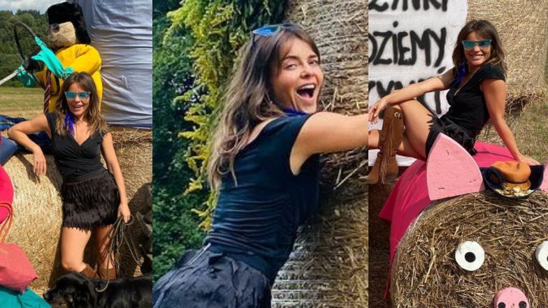 Edyta Herbuś na dożynkach 