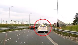 Groźny manewr na zjeździe z S2. Kamera świadka wszystko nagrała