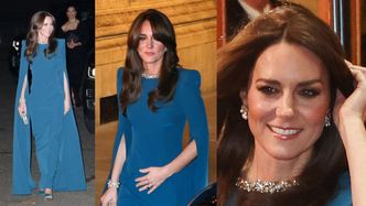 Kate Middleton OLŚNIEWA w szafirowej sukni na gali Royal Variety Performance (ZDJĘCIA)