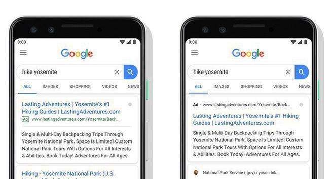 Google z nowym wyglądem mobilnej wyszukiwarki. Ikony firm przy reklamach