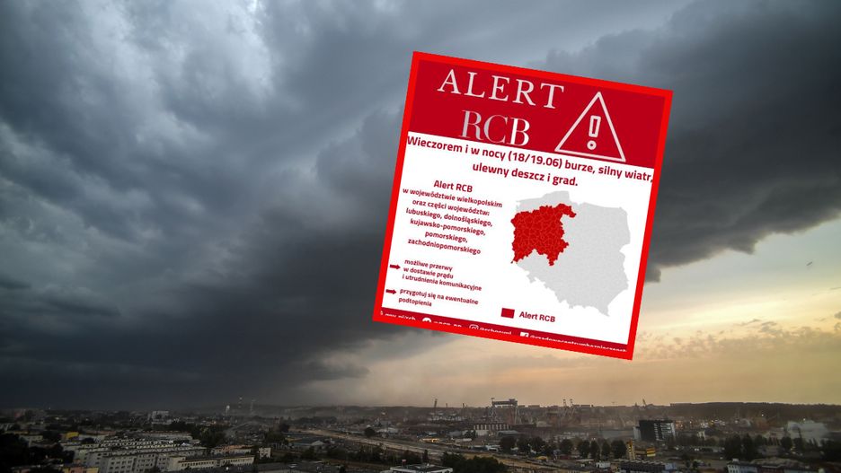 Wydano alerty RCB dla sześciu województw