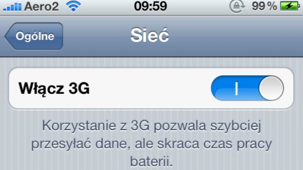 Jak zarządzać aktywnością modułu 3G w iOS-ie 6 beta? 1