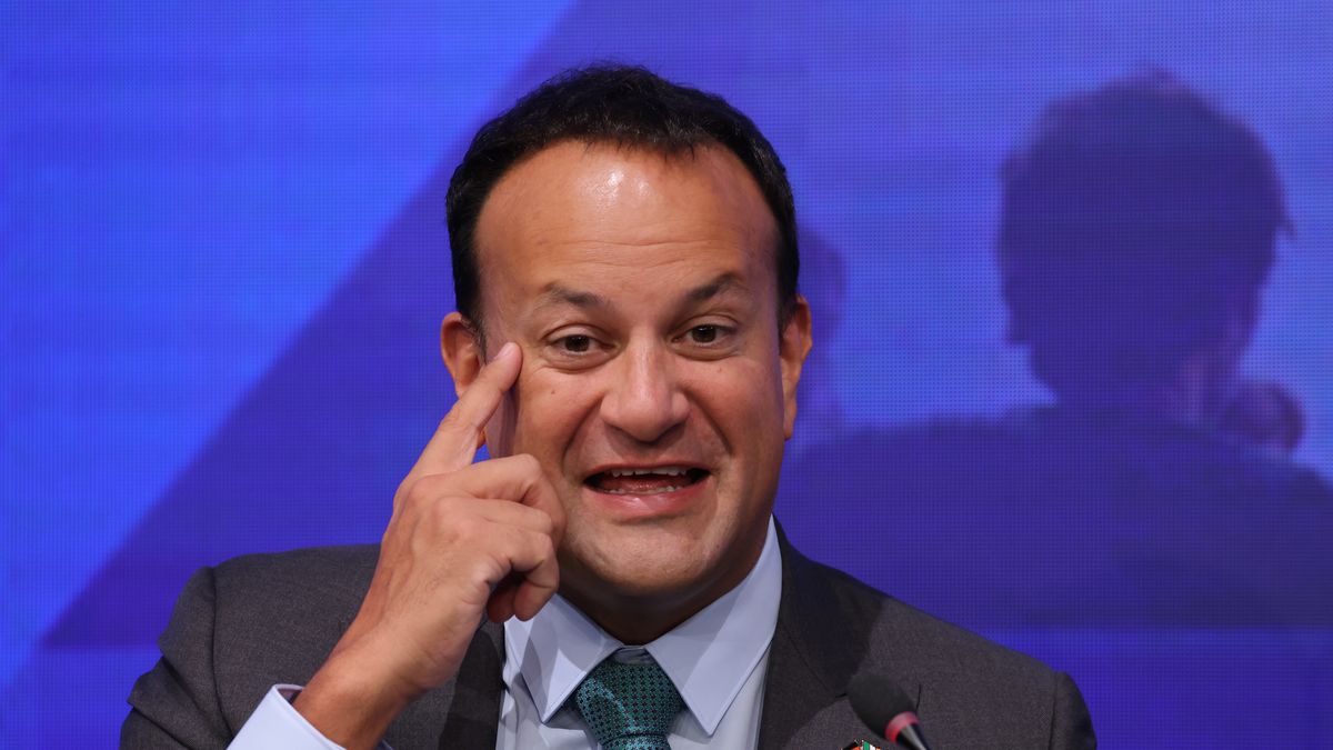 European People's Party Holds Berlin Congress
BERLIN, GERMANY - SEPTEMBER 09: Leo Varadkar, leader of the Irish political party Fine Gael, speaks at a panel at the Berlin congress of the European People's Party, the group of European Christian conservative parties in the European Parliament, on September 09, 2021 in Berlin, Germany. The EPP is holding a three-day congress in Berlin.  (Photo by Sean Gallup/Getty Images)
Sean Gallup