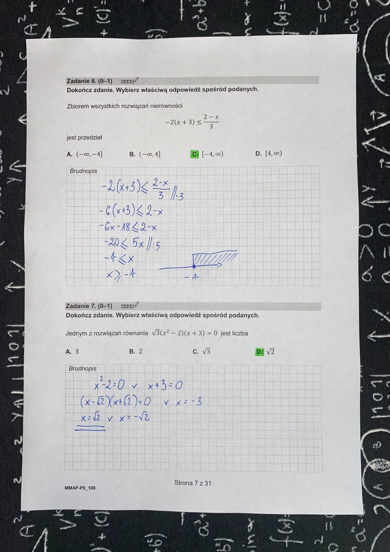 Odpowiedzi z matematyki. Matura w nowej formule