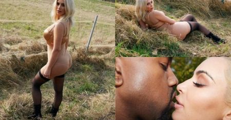 NAJGORSZA SEJSA Kim Kardashian? Pokazuje pośladki na tle stogu siana...