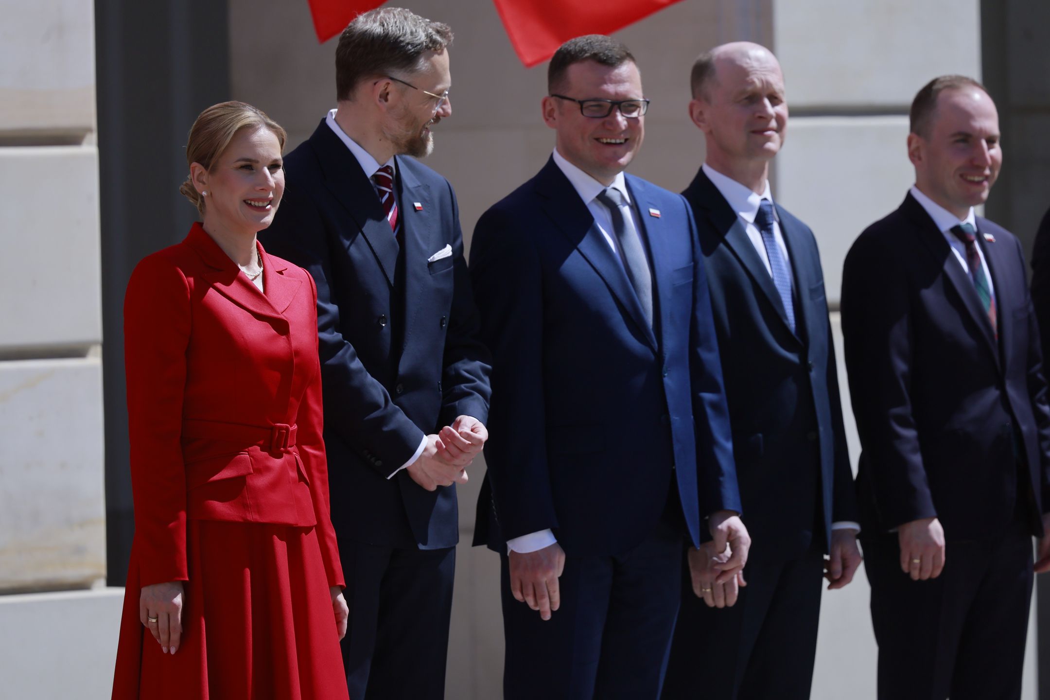 Marta Nawrocka podczas obchodów Dnia Flagi