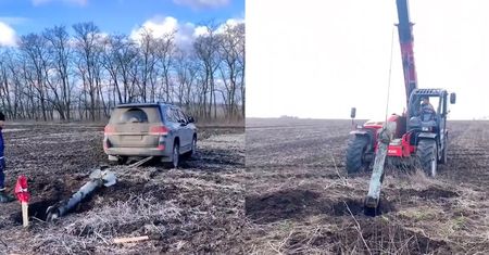 Ukraińcy rozminowują pola. Niezwykły widok