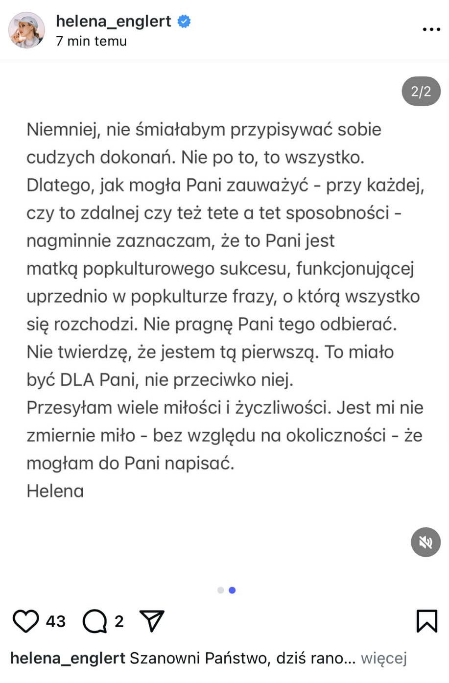 Oświadczenie Heleny Englert