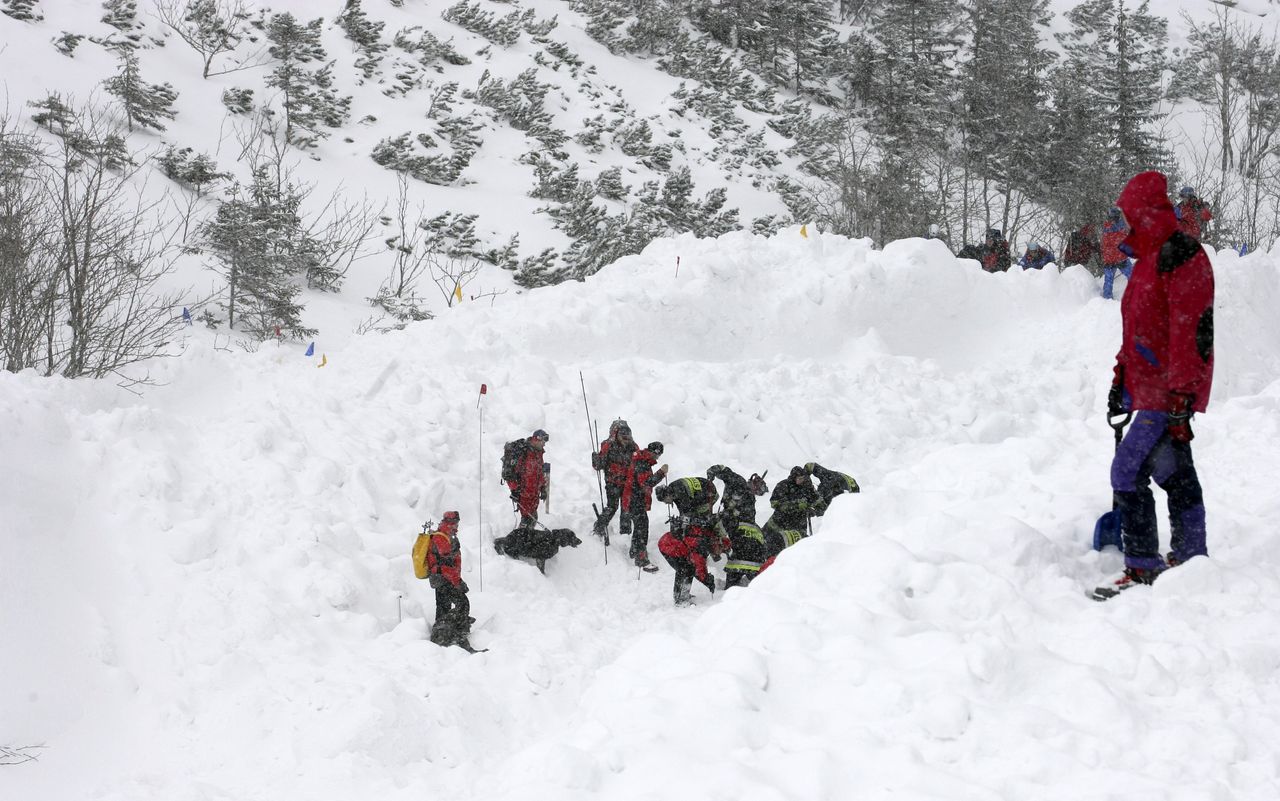 Karkonosze. Lawina w Białym Jarze. Trwa akcja ratunkowa. Na zdjęciu: akcja ratunkowa z 2008 roku