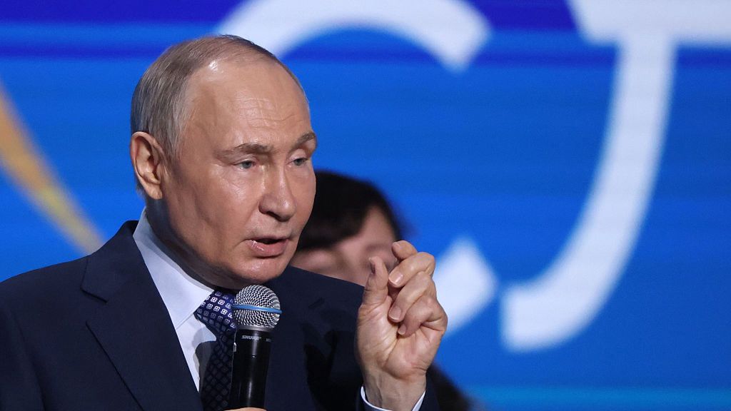 President Putin Visits Russia's Municipal Forum
MOSCOW, RUSSIA - APRIL 21: (RUSSIA OUT) Russian President Vladimir Putin speaks during an awarding ceremony at the All-Russia's Municipal Forum on April 21, 2025 in Moscow, Russia. 4000 participants gathered at the forum of heads of municipalities, mayors and local deputies. (Photo by Contributor/Getty Images)
Contributor