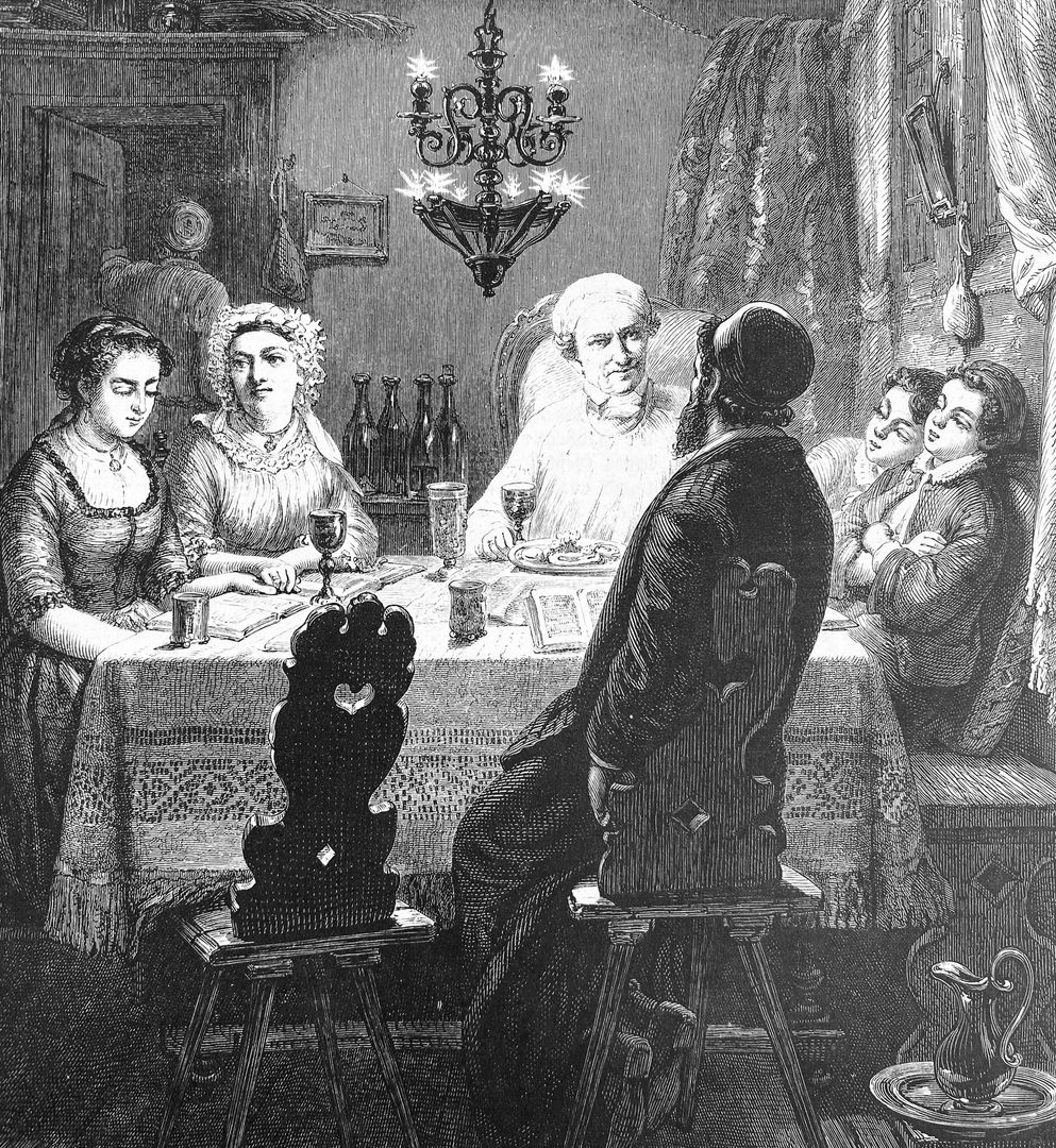 Żydowska rodzina podczas święta Pesach - XIX w.