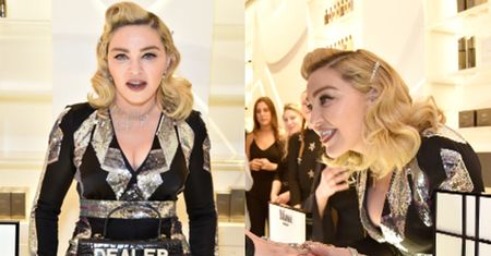 Wydekoltowana Madonna zachęca do zakupu kosmetyków z autorskiej linii (ZDJĘCIA)
