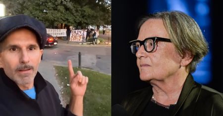 Marcin Bosak relacjonuje protest przed seansem "Zielonej Granicy": "Biedni, wystraszeni, ZMANIPULOWANI LUDZIE"