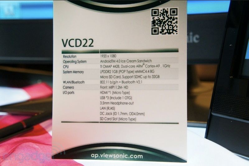 ViewSonic VCD22 (fot. Engadget)