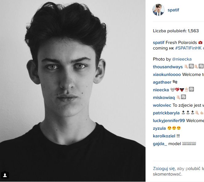 Bartosz Stokowiec (fot. Instagram) Ma zaledwie 17 lat, a już podpisał kontrakt na wyłączność z domem mody Dior.