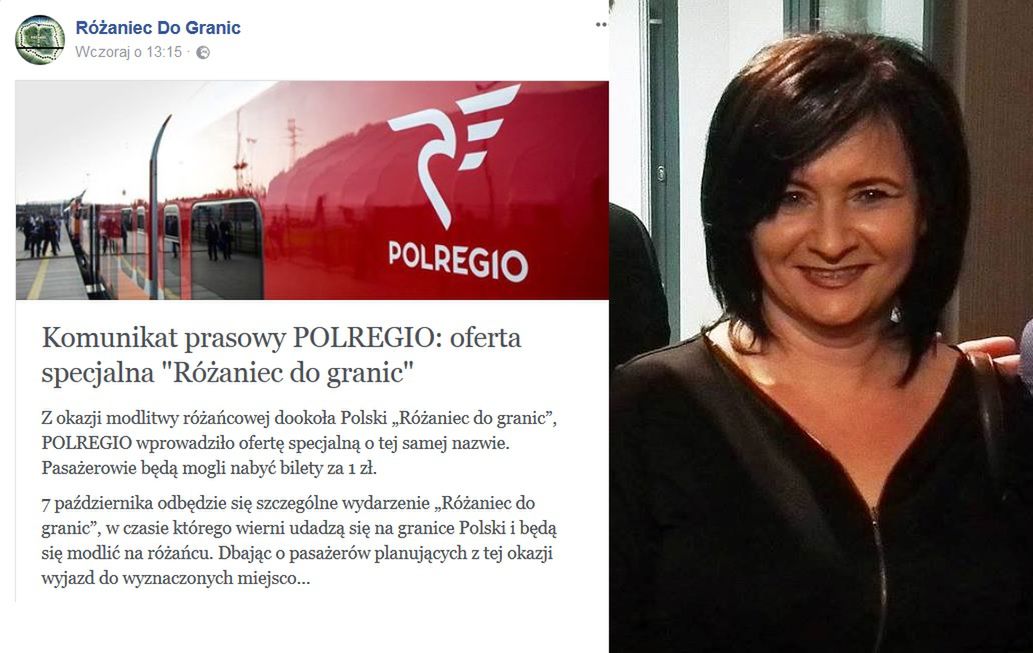 Informacja o promocji Polregio i pani Żaneta Czerwińska