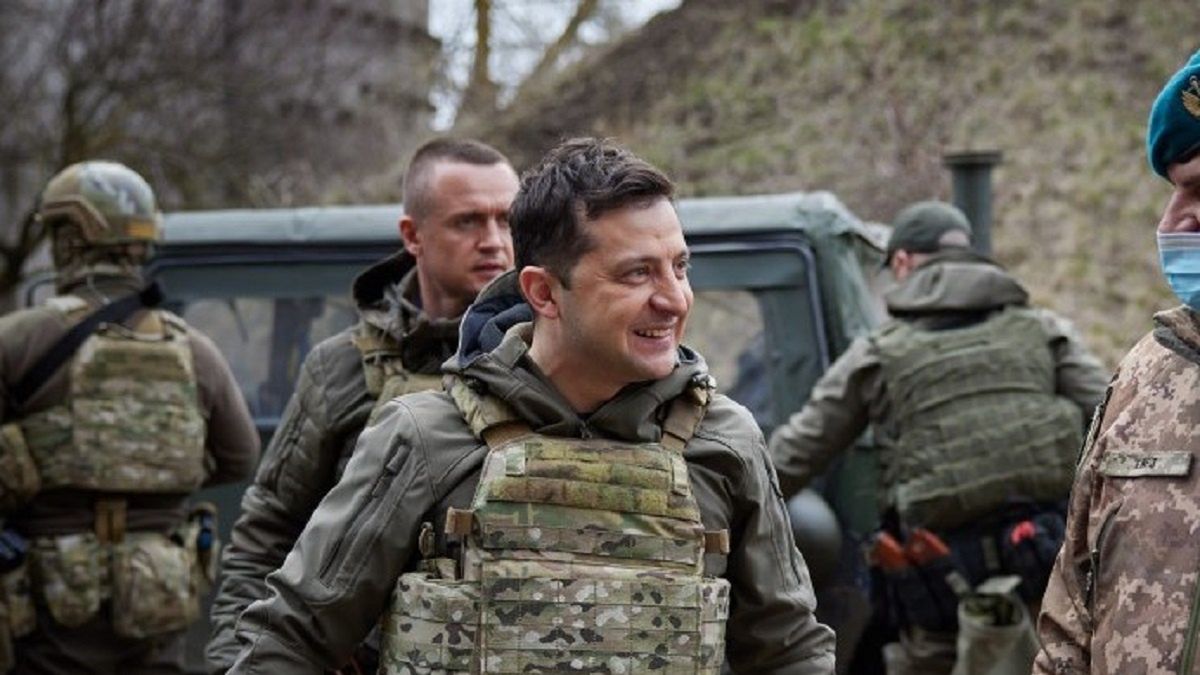 Wołodymyr Zełenski na Donbasie