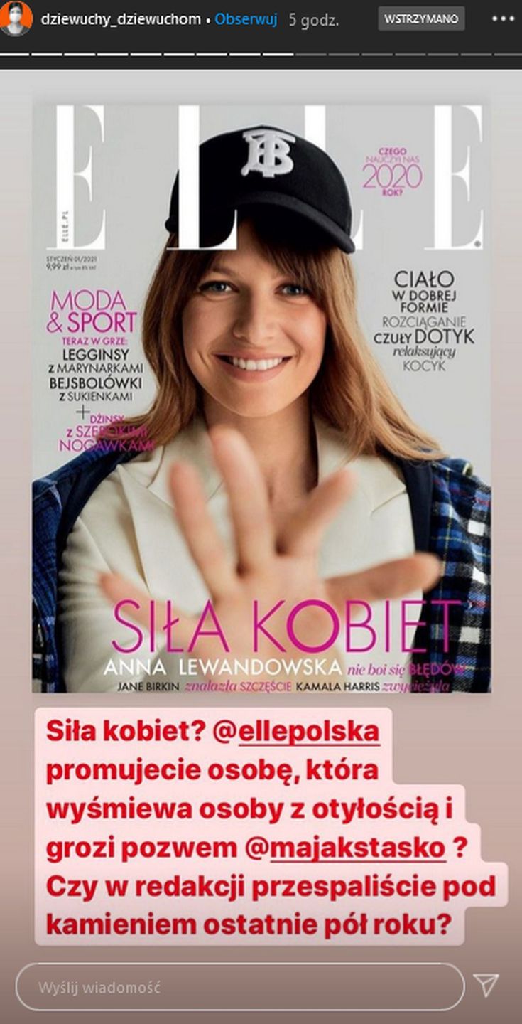Dziewuchy Dziewuchom o okładce "Elle" z Anną Lewandowską